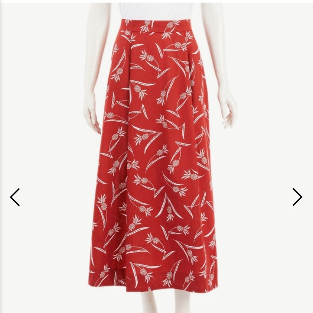 Ann Taylor Pineapple Pocket Midi Skirt